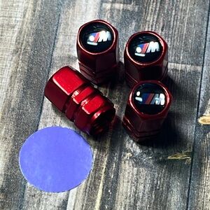 5for$10 Tire Valve Stem Caps Red Inspired BMW M Series Tire And Car Accessories